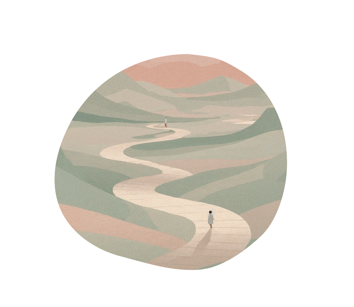 Illustration symbolisant un chemin intérieur – séance d’évaluation et test tibétain